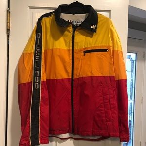 90s ビンテージ DIESEL レーシングジャケット レザー Y2K XL 茶
